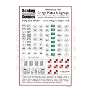 00Gauge Bridge Plates&Signage Sankey Scenics