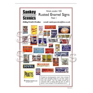00Gauge Rusted Enamel Signs Sankey Scenics