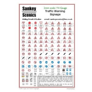 N Gauge Traffic Warning Signag Sankey Scenics